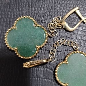 🌟Host pick🌟14K Italian Gold with Green Aquamarine Gemstone